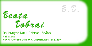 beata dobrai business card