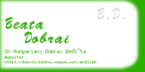 beata dobrai business card